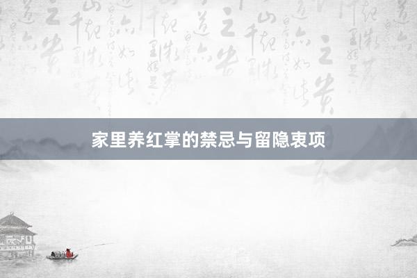 家里养红掌的禁忌与留隐衷项